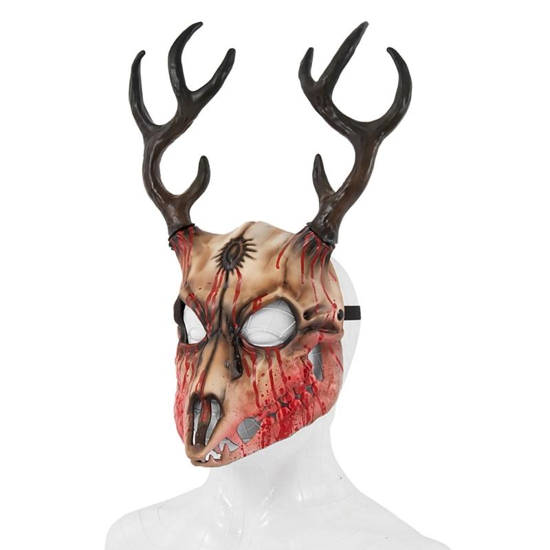Reindeer Mask Full Face Mask Masquerade Mask Antler Mask Deer Head Mask Halloween Party Mask Carnivals Mask