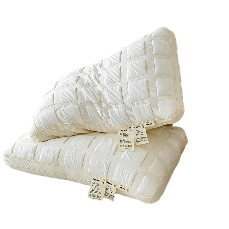 Knitted French Jacquard Single Pillow Neck Support Dorm Bedding Soft Soy Protein Fiber Filled