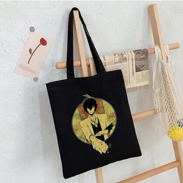 Frauen Tasche Bungo Stray Dog Japanische Anime Canvas Tasche Harajuku Frauen Shopper Tasche Große Kapazität Cartoon Mode Y2K Schulter Tasche