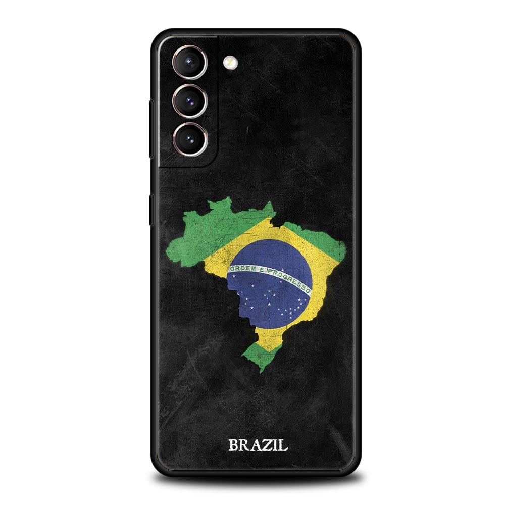 Brazil Brazilian Flag Football Phone Case For Samsung Galaxy S23 S22 S21 S20 FE Ultra 5G S10 S10E S9 S8 Plus 10 20 Soft Cover