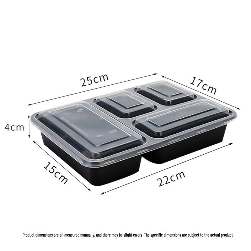 Disposable 4-Compartment Meal Prep Containers