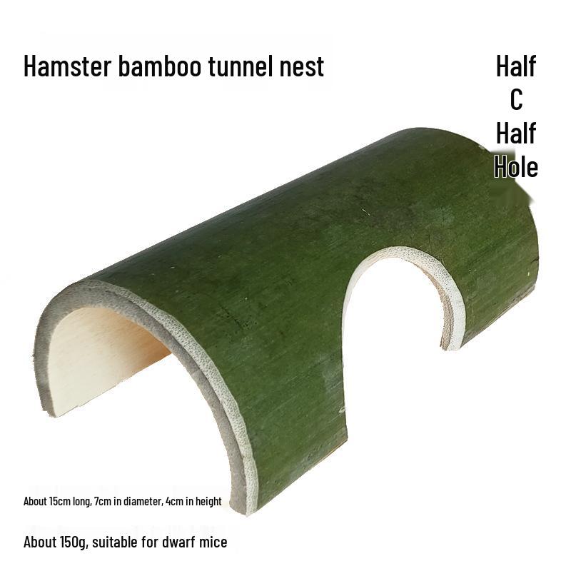 Hamster Bamboo Tunnel Teething Toy: Sweet Bamboo Tree Hole Hideout, Golden Nest, Ice House, and Cool Mat for Pets.
