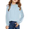 Girls' Chiffon Blouse - Round Neck Loose Fit Spring Top