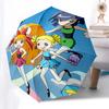 1pc Rainbow Magic Girls Automatic Opening/Closing Outdoor Umbrella with Convenient 3-Fold Design, Iron Frame, Outdoor Use, Perfect Gift for Fans,