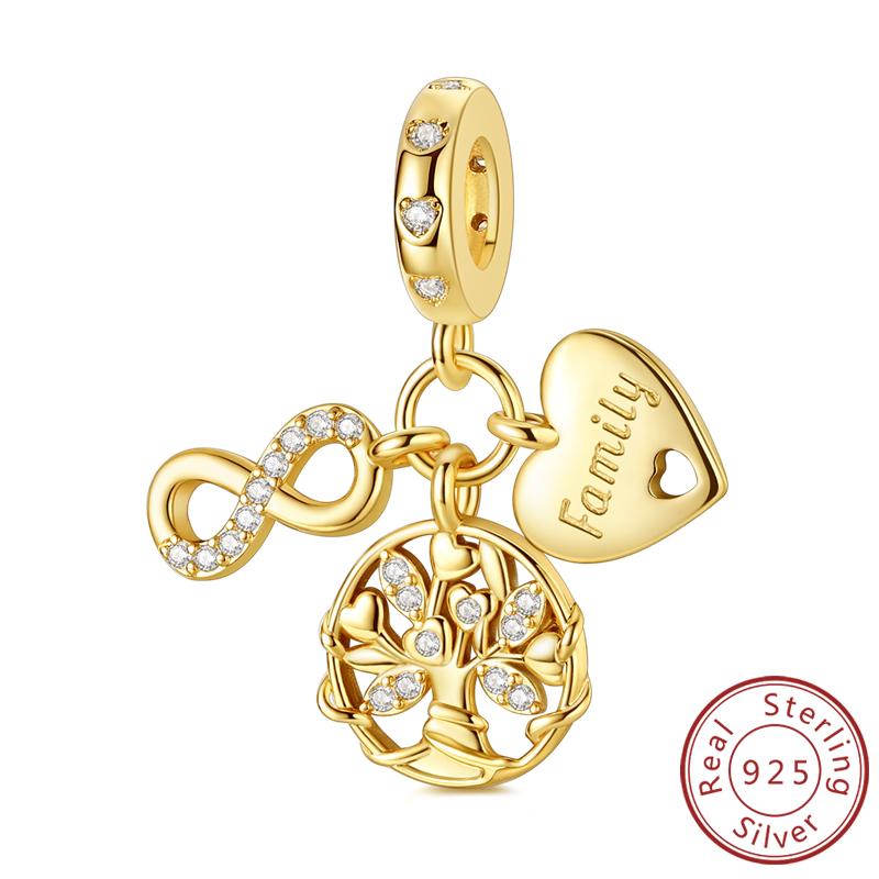 Original Charms Beads Copper Golden Bow Leopard Cat Dog Sunflower Beads Fit Pendant Bracelet Women Jewelry Gift