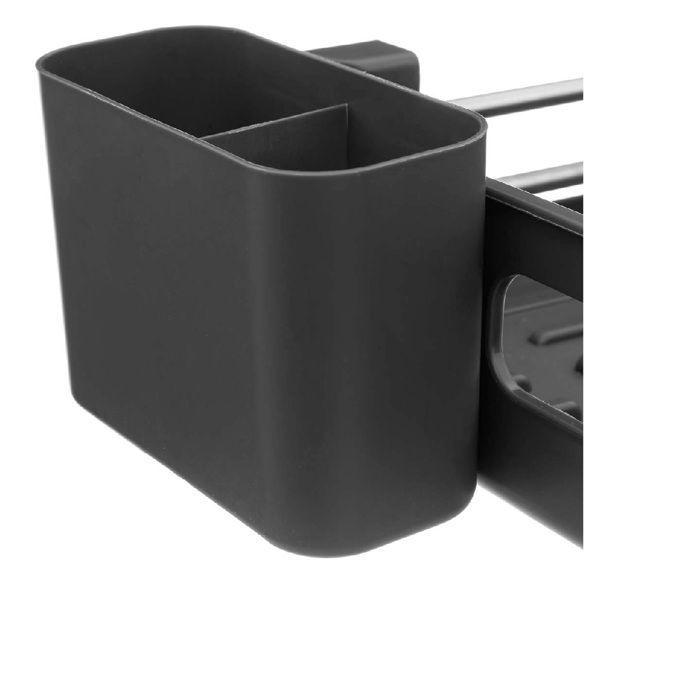 Egouttoir à vaisselle - Extensible - Plateau drainant - Capacité 12 assiettes - Métal et PVC