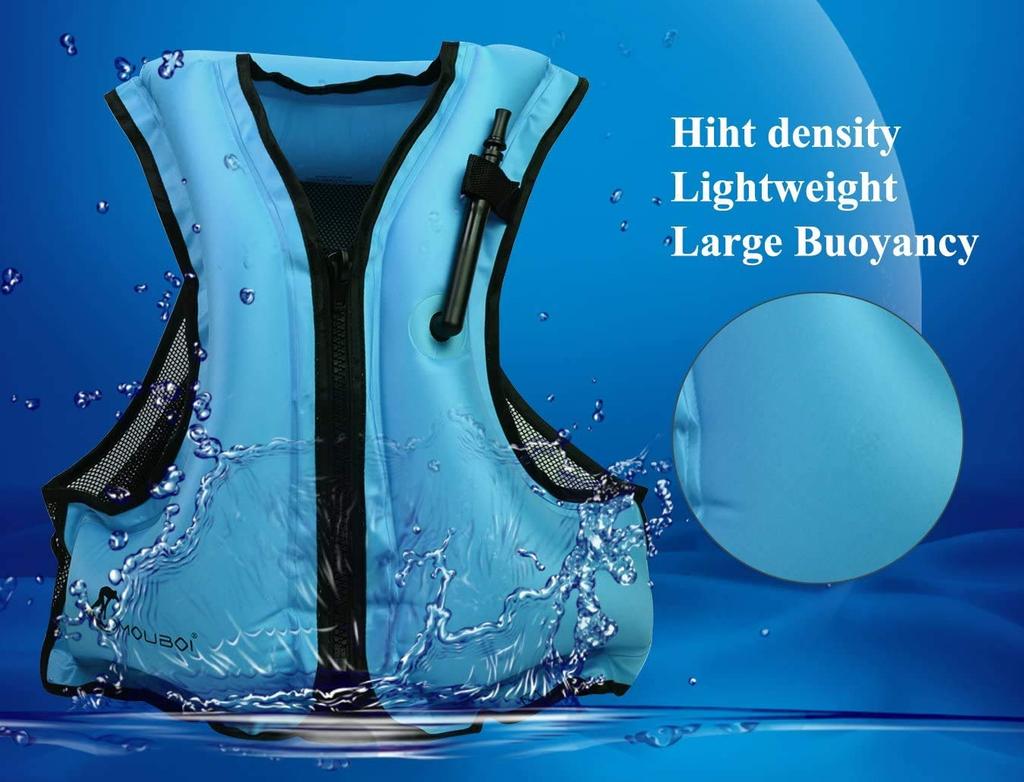 Life Jacket, Floating Vest, Swimming & Snorkeling Jacket, Inflatable Vest, Fishing Life Jacket, Adult Size, Kayak Gear, Life Vest, Manual Inflation, W
