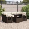 VidaXL Garden Furniture Set with Cushions 7 Pcs Brown Braided Resin 3326434