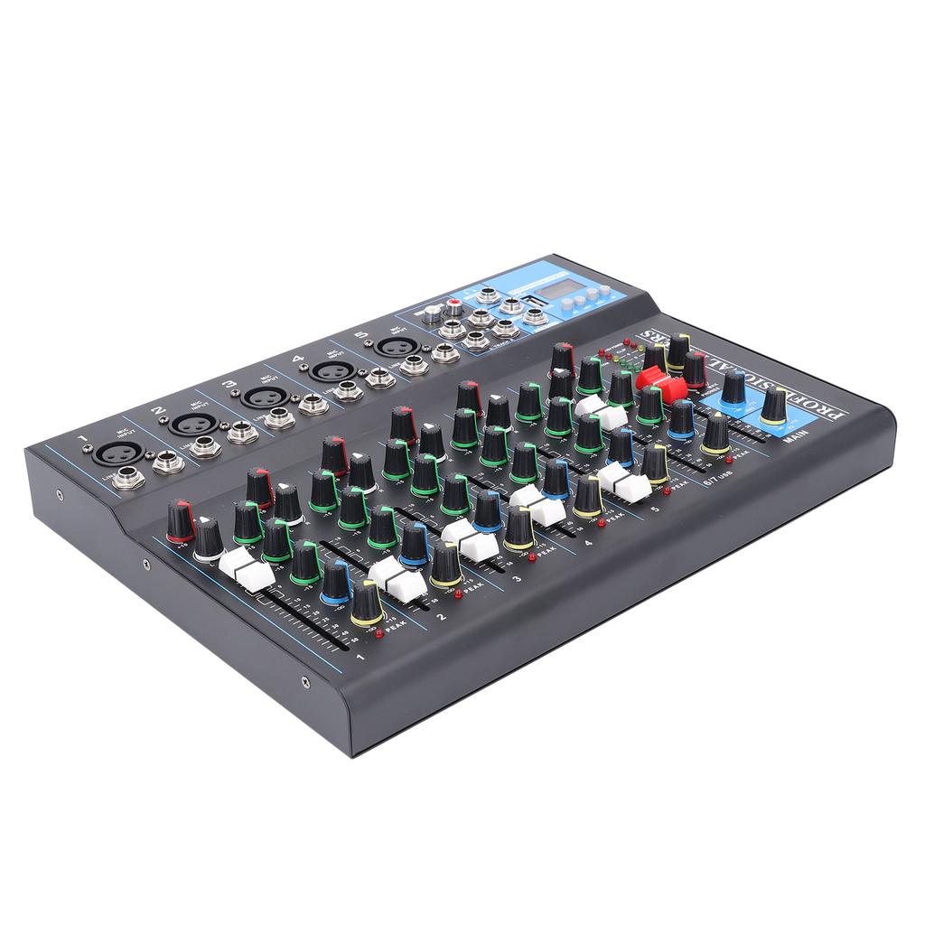 7 Channel Mixer USB Sound Board Mixing Console Professional Stage Equipment 100‑240V US Plug
