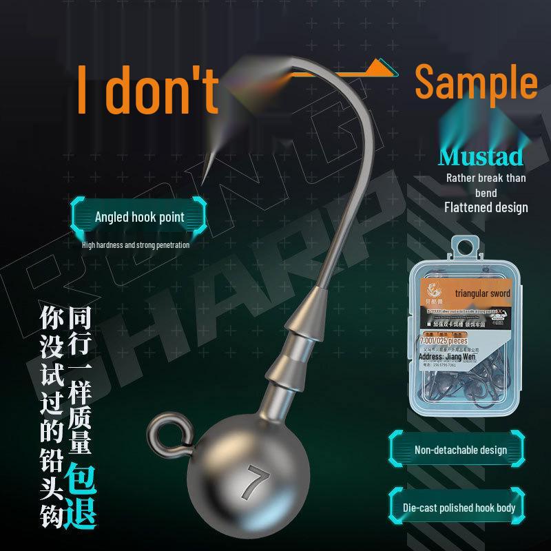 Triangular Die-Cast Lead Head Hook: Anti-Snag Fish Hook for Soft Bait Lures