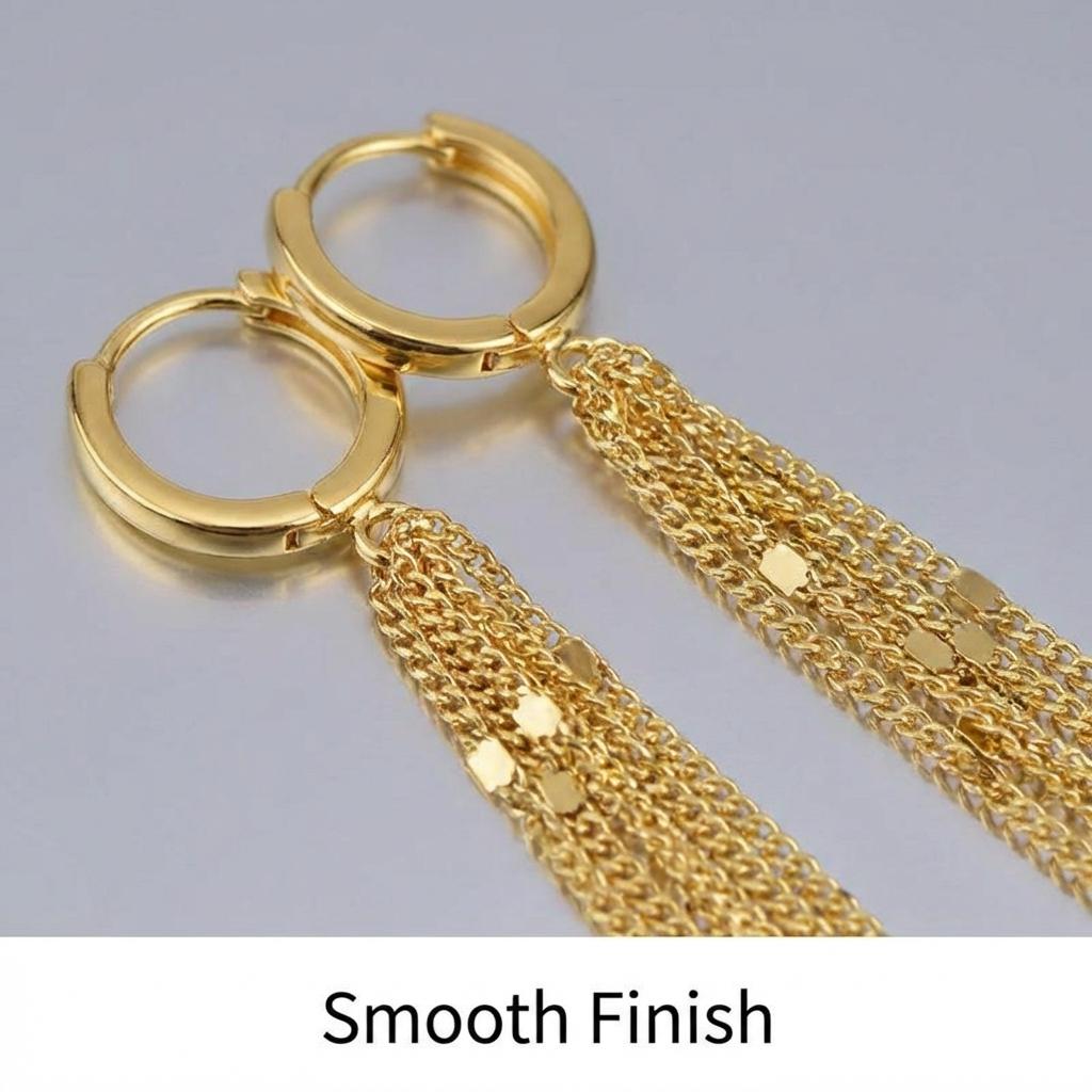 Shiny Long Tassel Glitter Drop Earrings for Women Gold Color Fashion Long Chain Metal Dangle Earring Wedding Party Jewelry