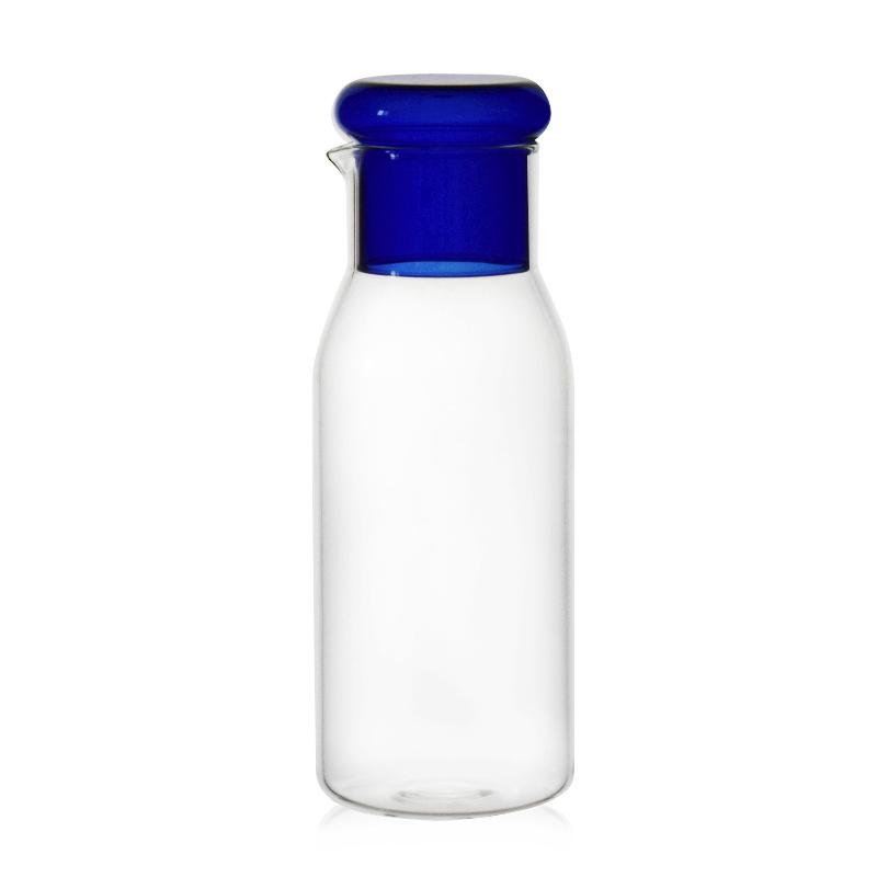 Buntes Klares Glas Nachttisch-Nachtwasser-Karaffenset mit Becher, Krug und Tasse Nachtset