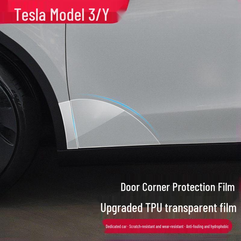 Model Y3 Car Door Corner Tint & Side Skirt TPU Anti-Scratch Film for Paint Protection.