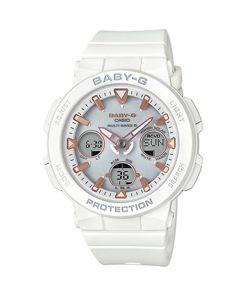 

Casio Men s Resin 100M Water Resistant Analog Shock Resistant Quartz Watch BGA-2500-7A белый
