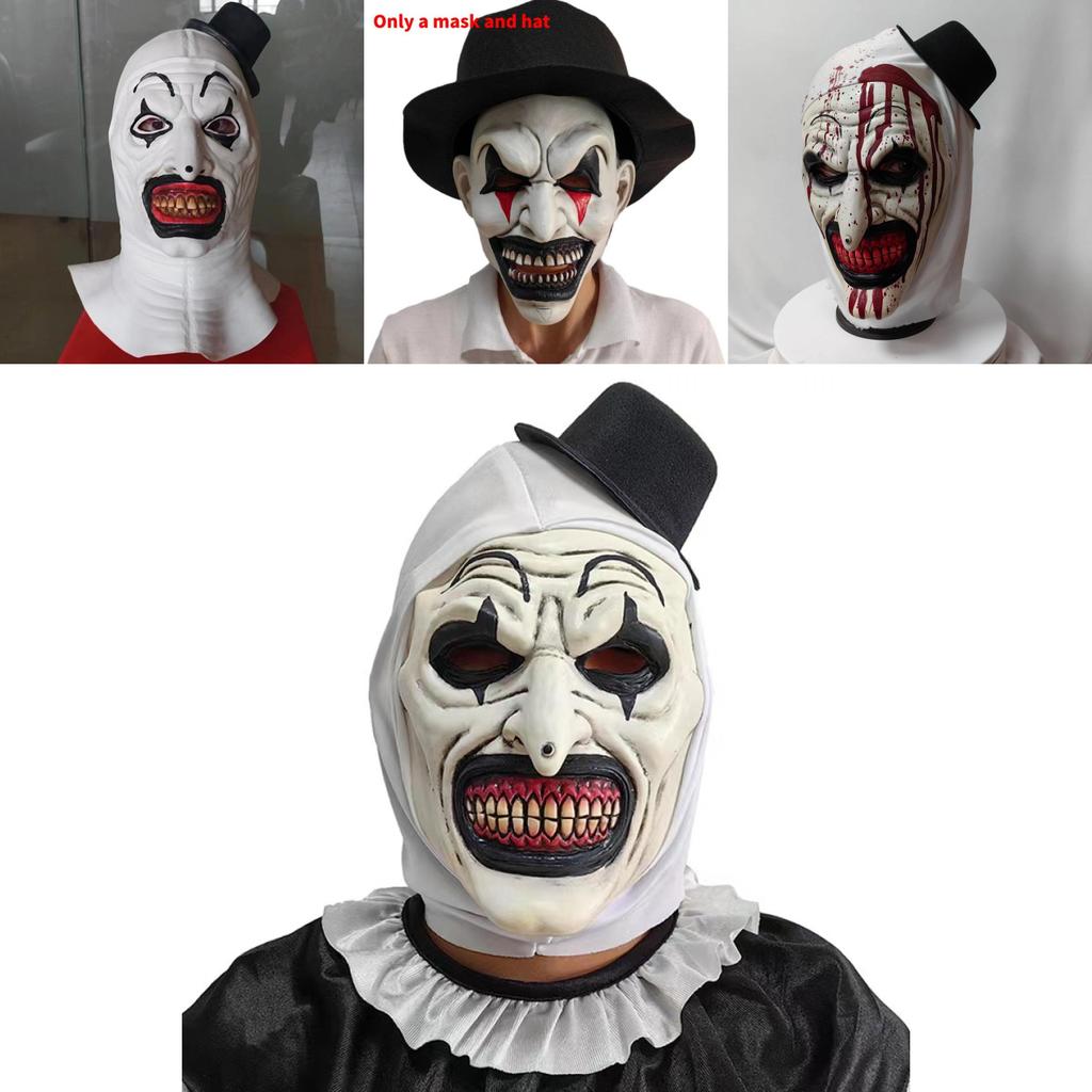 Terrifier Clown Latex Mask Halloween Party Costume Accessory For Cosplay And Themed Events