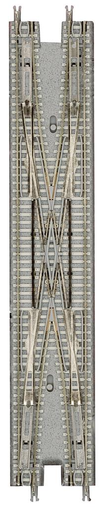 Rokuhan Z gauge R082 electric double track crossover grey point,