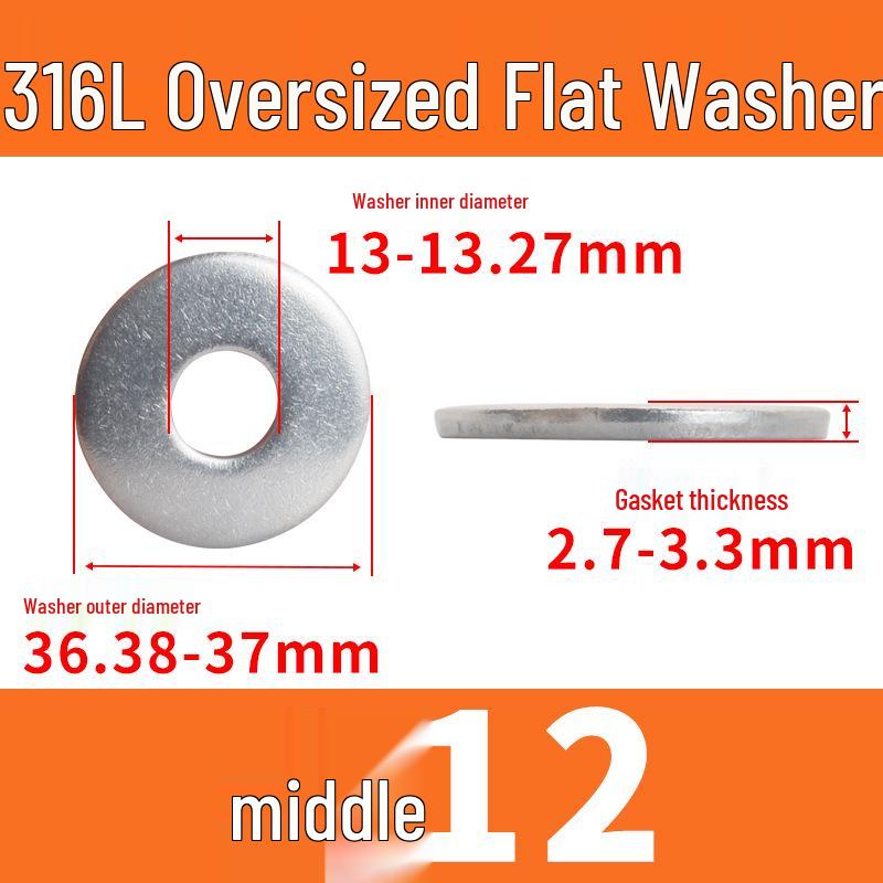 316L Stainless Steel Waterproof Rustproof Oversized Flat Washer (DIN9021)