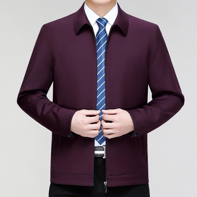 Men's wool jacket spring and autumn new style middle-aged and elderly business leaders dad's casual men's jacket