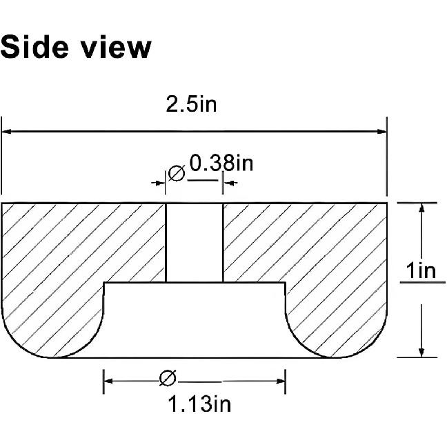 Mandark 4PCS Trailer Ramp Door Bumper, 2.5 Inches Rubber Round Car Bump Stops, Vehicle Vibration Damping Pad Guards Replacement Accessories,