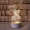 Creative 3D LED Night Light 7 Color  Acrylic Veilleuse ABS Plastic Base LED Night Lamp for Children's Room Table Desk Use