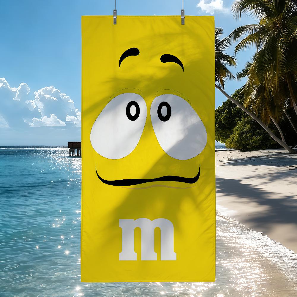 

Fashion M-M&M s Cartoon Towel Quick Drying Beach Towels Are Suitable For Swimming Pools Camping Yoga And The Gym W30*H60(CM)