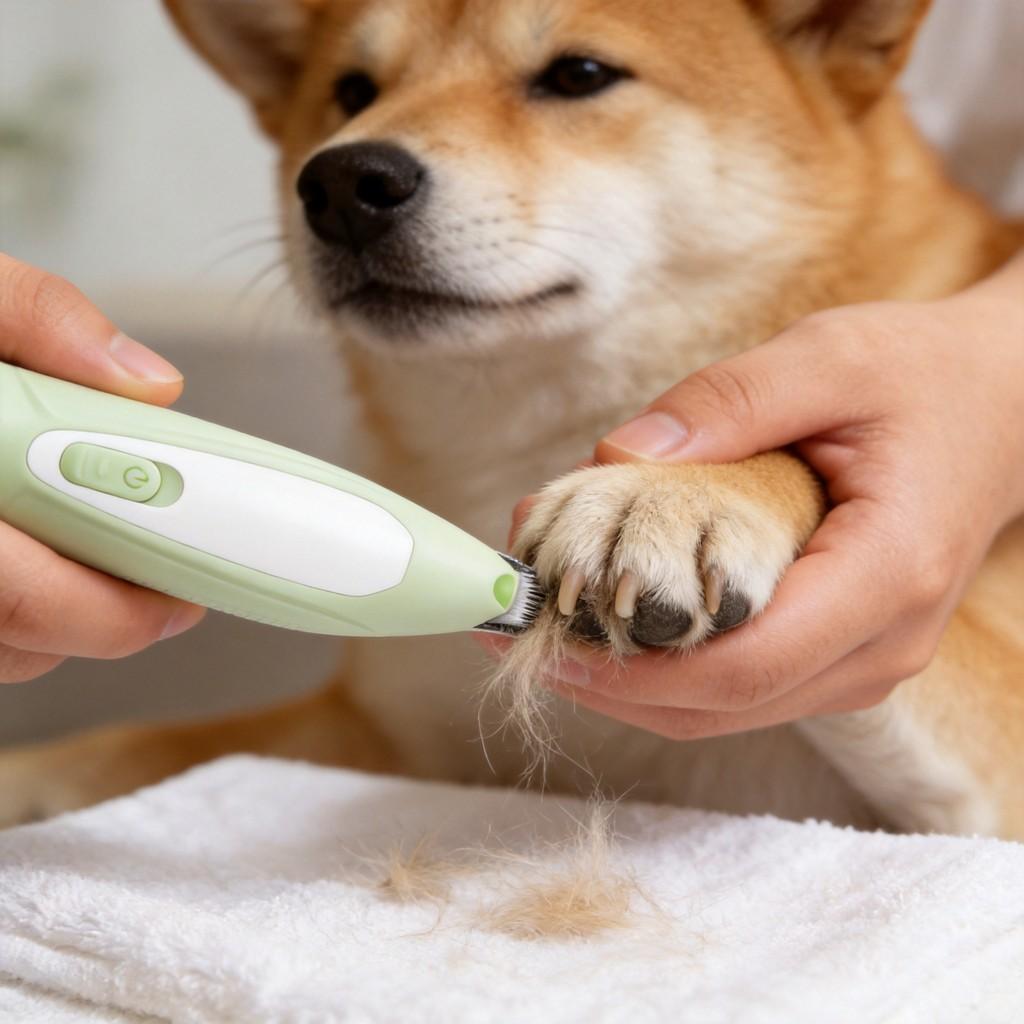 Dog Paw Hair Trimmer Electric Grooming Tool With Led Light For Home Use