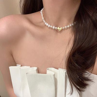 Freshwater Pearl Love Necklace, Simple Personality, Versatile Temperament, Neck Chain, Niche Design, Collarbone Chain