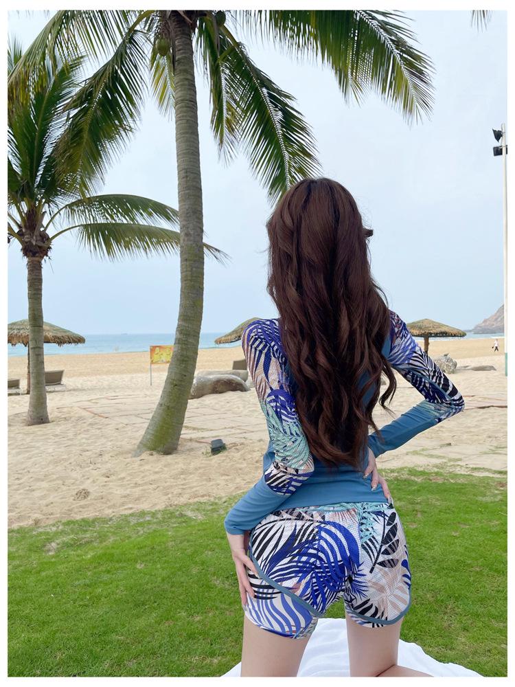 Women's Two-Piece Swimsuit: 2022 Trendy, Slimming, Conservative, Belly-Covering, Long-Sleeved Swimwear for Hot Springs and Pools