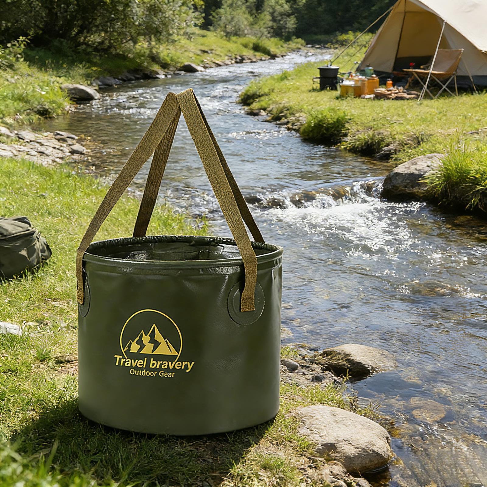 Waterproof Tote Bag Foldable Water Bucket Bag Multi-functional Large Capacity Handbag Car-mounted Fishing Bucket Bag