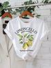 Lemon Letter Print Tshirt Short Sleeve Crew Neck Casual Top For Summer Unisex Kawaii Streetwear Graphic Tees Vintage Fruit Shirt
