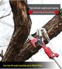 Aluminum Alloy Telescopic Pole and Pruner with High Branch Saw for Tree Pruning.
