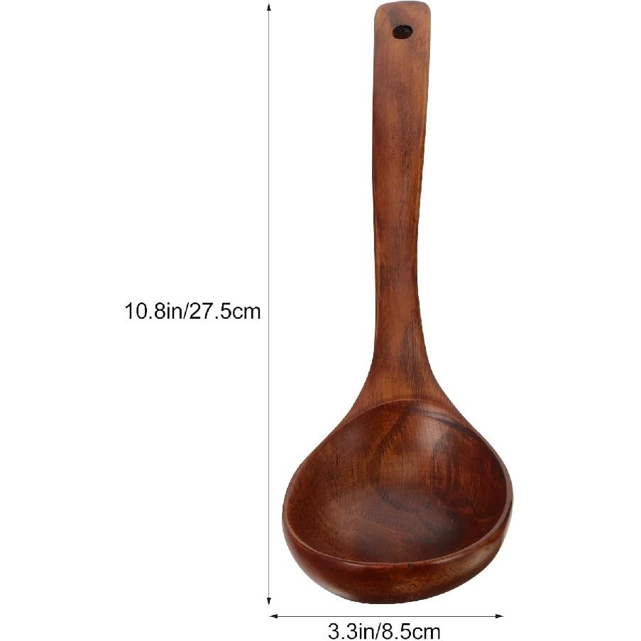 Luxshiny 3pcs Wooden Spoon Kitchen Ladle Wood Rice Spoon Wooden Soup Spoons Bamboo Spoons Wood Serving Spoons Cereal Spoon Cooking Wood Spoons Ramen