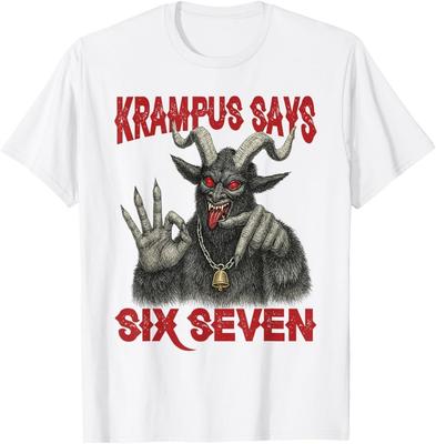 Krampus Sagt 67 Sechs Sieben Weihnachts-Horror Feiertag Xmas T-Shirt