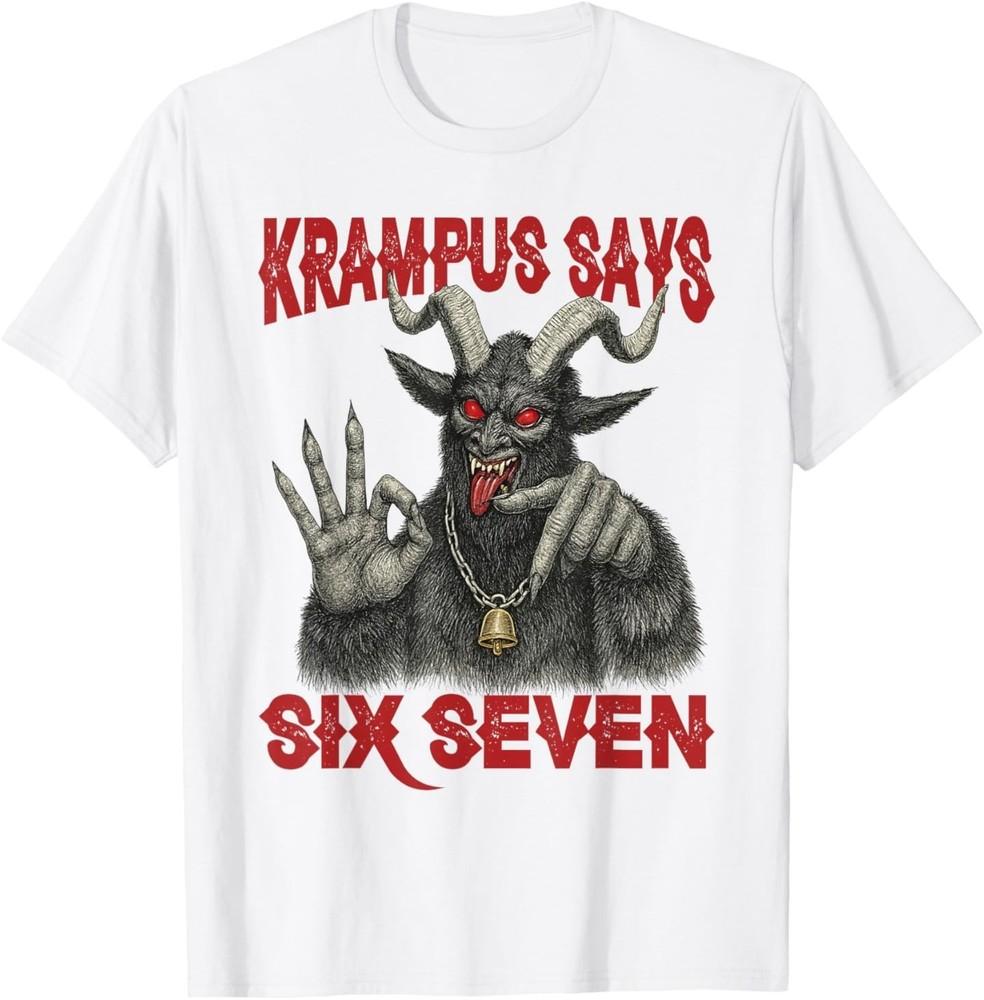 Krampus Says 67 Six Seven Christmas Horror Holiday Xmas T-Shirt XL