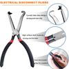 8" 60-Degree Electrical Disconnect Pliers For Automotive Connectors & Sensors - Angled Wire Plug Removal Tool