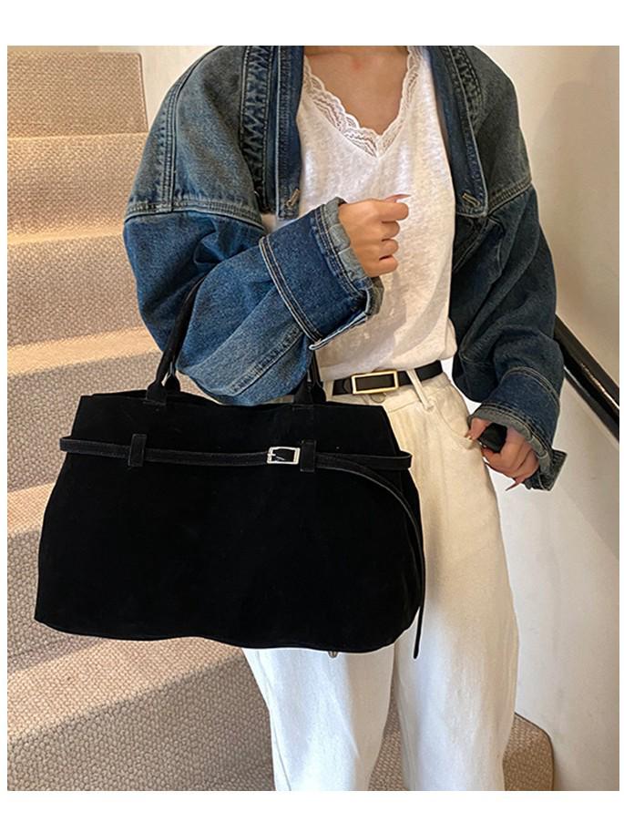 Retro semišová crossbody taška tote a aktovka cez rameno s veľkou kapacitou