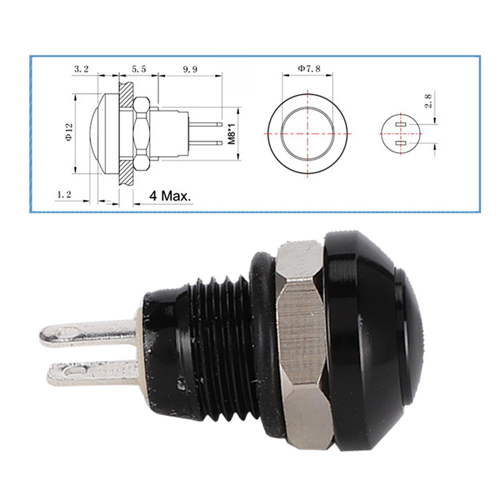 1A 24V 8mm   Waterproof Car Momentary Push Button Power   Zinc Alu um Alloy