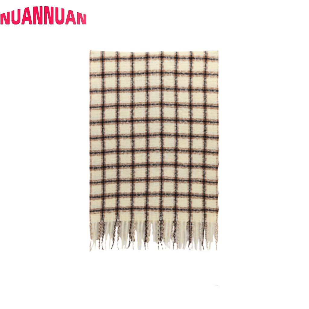 Scarf cold-resistant and warm high-end long tassel plaid shawl versatile student scarf