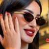New Fashion Rimless Cat Eye Sunglasses Women Men Metal Rivet Sun Glasses Outdoor Driving Travel Beach Goggle Eyewear