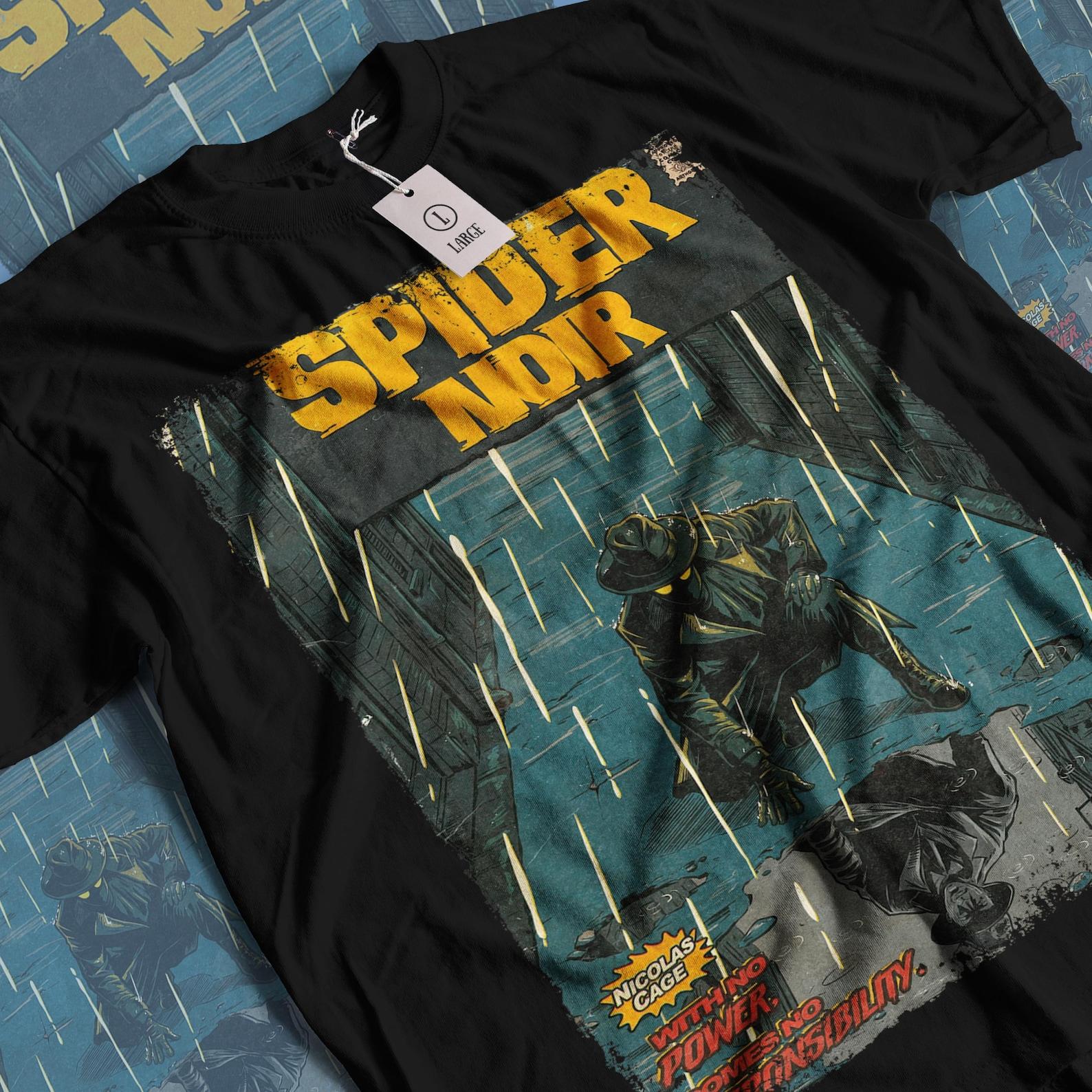 Nicolas Cage Spider Noir Movie T-Shirt: Vintage Superhero Movie Unisex Graphic Tee XL