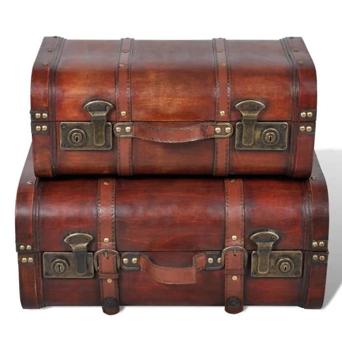VidaXL Coffre de rangement vintage Bois Marron 2 pcs 240575