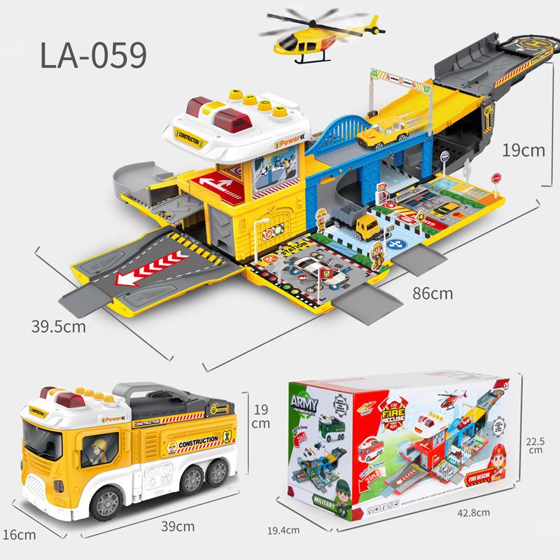 Educational Transforming Double-Decker Bus: Multi-Functional Inertial Sliding Toy with Lights for Children's Adventure Play