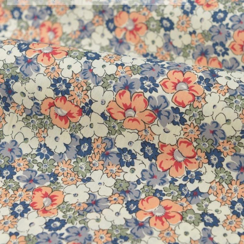 Classics Pastoral Floral Poplin Cotton Fabric DIY Children's Wear Cloth Make Bedding Quilt Decoration Home Sewing Cloth