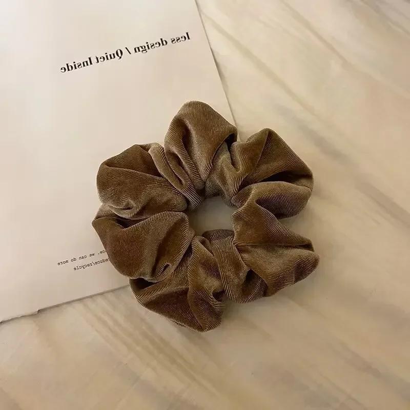 Winter Plüsch Weich Einfarbig Scrunchie für Frauen Vintage Elastizität Gummibänder Haargummis für Pferdeschwanz Kopfschmuck