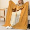 Hemmed Flannel Blanket Cat Collection: Soft Skin-Friendly Cozy Warm Throw for Home, Sofa, Christmas & Halloween Decor