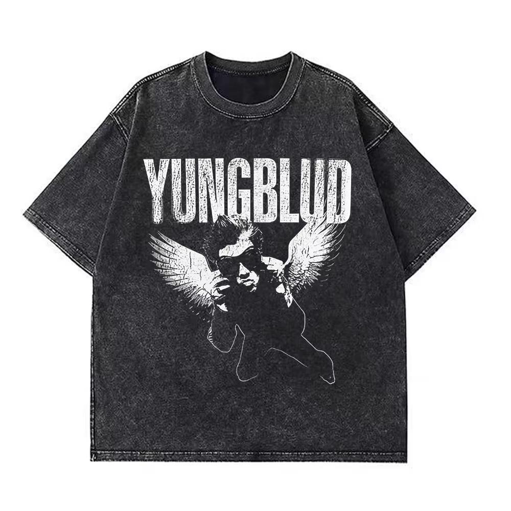 Yungblud IDOLS The World Tour Merch Retro Gewaschenes T-Shirt Herren Damen Hip Hop Rock Kurzarm T-Shirts Übergroße T-Shirts