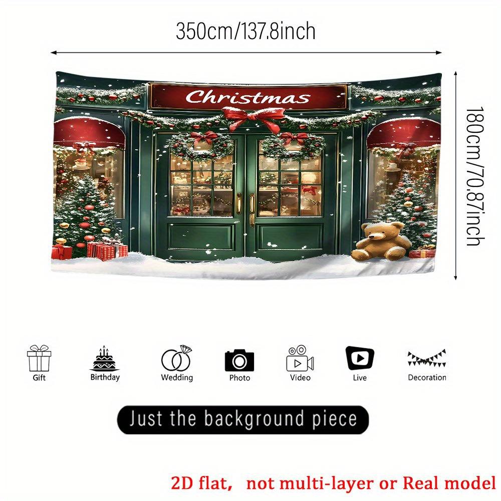 1Pcs Christmas Shop Festive Storefront Garage Decoration Background Xmas Backdrop Decorations For Photo Studio Booth Party