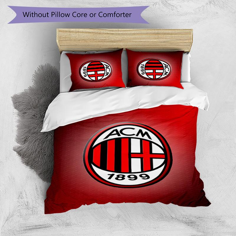 3pcs A-AC Milan Design Cover Set - HD Printed Bedding with 1 Cover and 2 Pillowcases - Perfect for Home and Dorm Decor