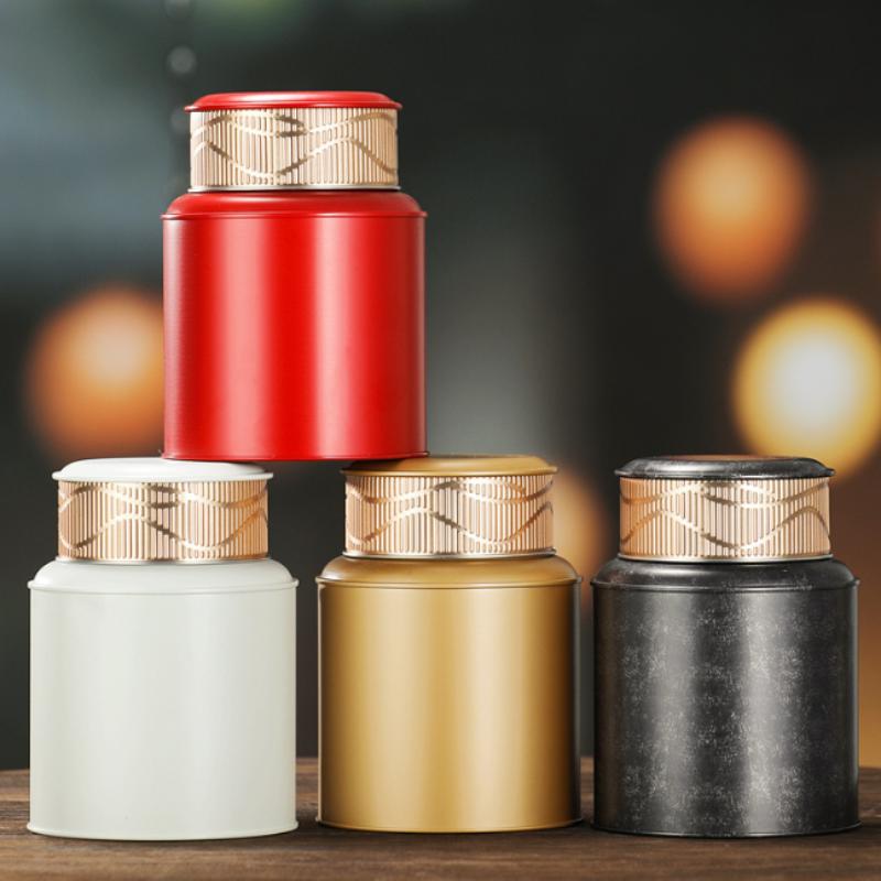 New Mini Empty Tea Tin Can Household Green Black Tea Sealed Jar Portable Travel Small Tea Packaging Box Paper Storage Can