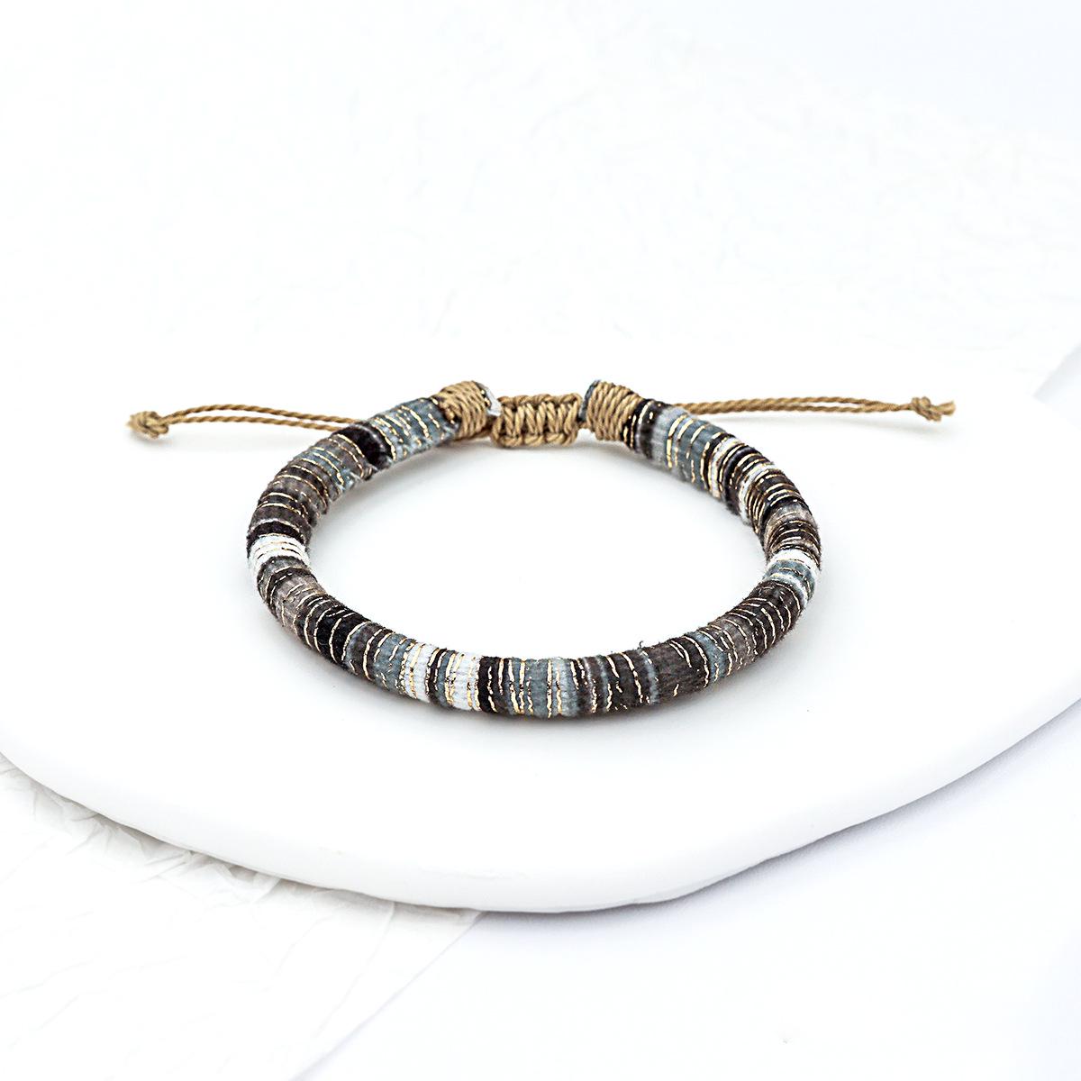 

Золотий Оксамитовий 7мм Багатоколірний Плетений Мотузковий Браслет - Осінньо-Зимова Колекція